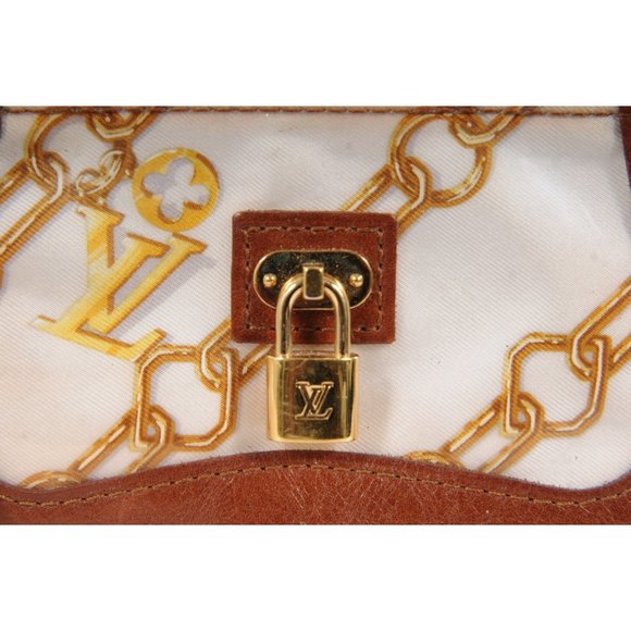 Louis Vuitton LV Logo Monogram Charm Coin Purse Brown Leather Gold Belt Clip - Picture 2 of 10